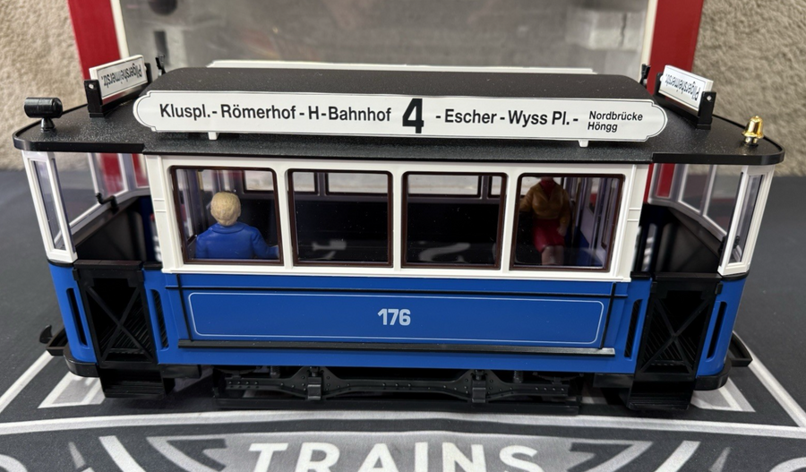 LGB 20202 2035 Trolley Street Cars Set Blue G Scale Tested LN/Box