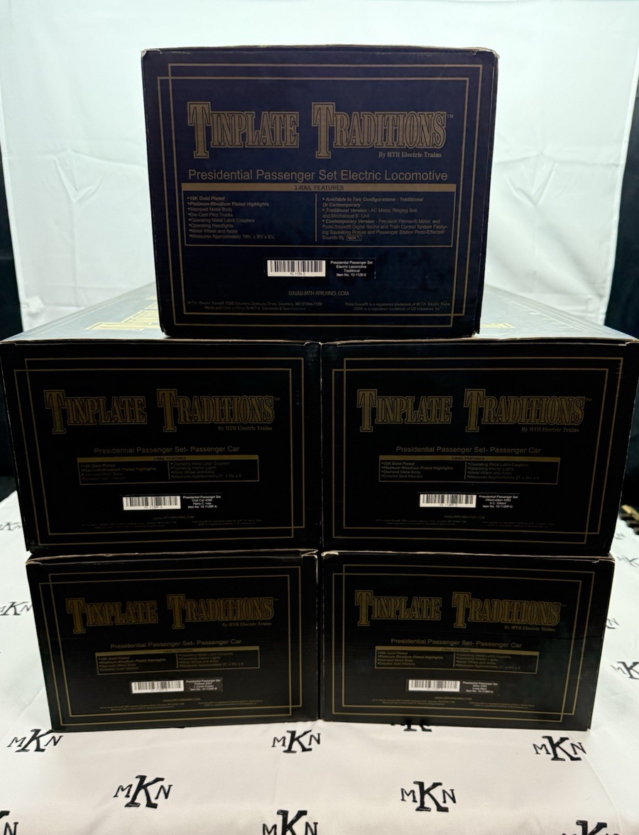 MTH Tinplate Tradition 10-1126-1 Standard Gauge Presidential Passenger Set MINT