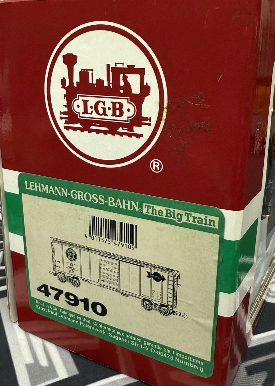 LGB G 47910 SOUTHERN PACIFIC BOXCAR G Scale EX/Box No Trucks Kadee