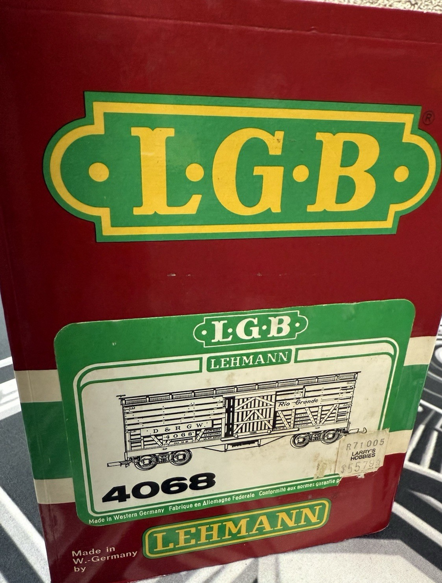 LGB 4068 DRGW Rio Grande Green Cattle Stock Car G Scale EX/BOX