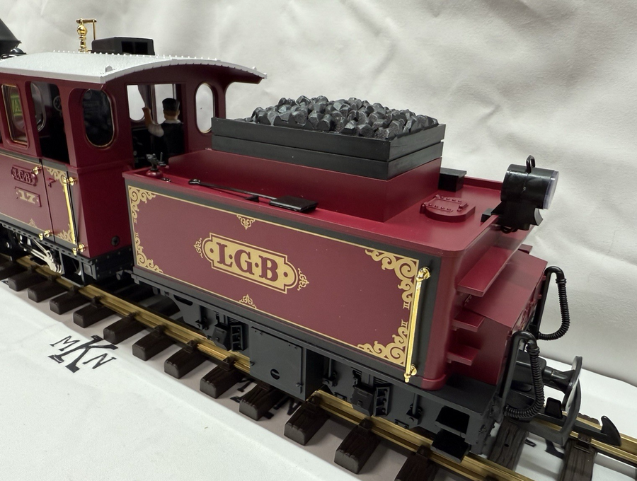 LGB 2217D Steam Locomotive and Powered Tender Red G Scale Rare Item