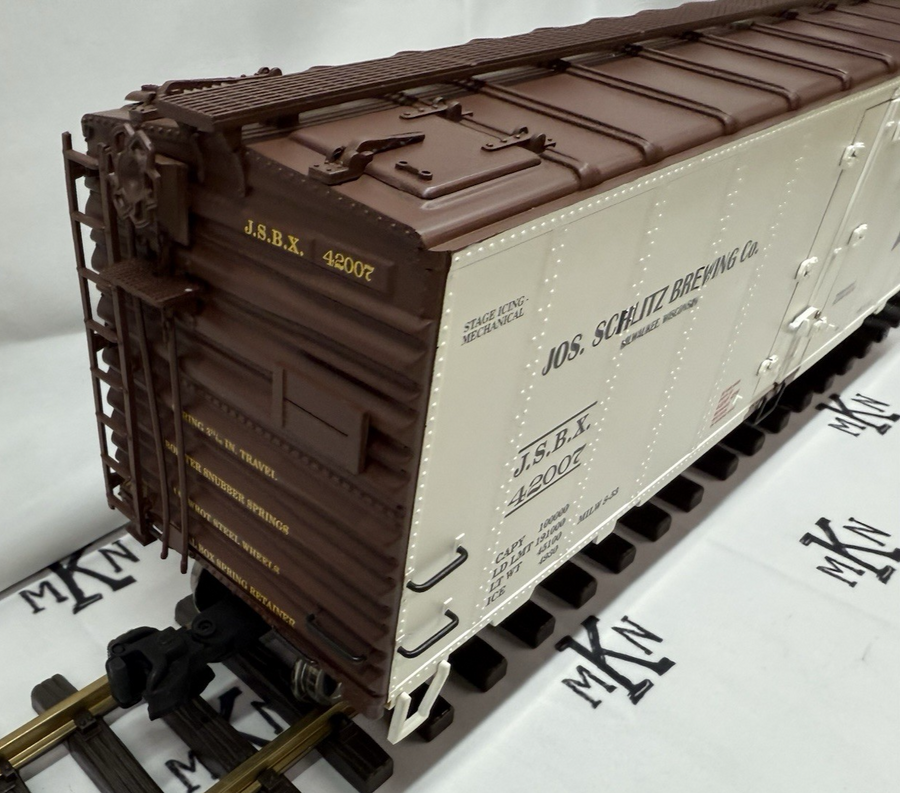 ARISTO CRAFT ART 46202 SCHLITZ BEER Reefer METAL WHEELS G SCALE LN/BOX