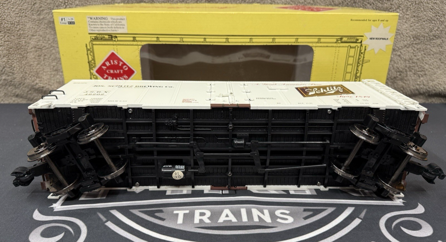 ARISTO CRAFT ART-46202 SCHLITZ BEER Reefer METAL WHEELS G SCALE LN/BOX