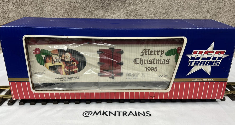 USA Trains Christmas 1995 Merry Christmas Reefer Car New G Scale