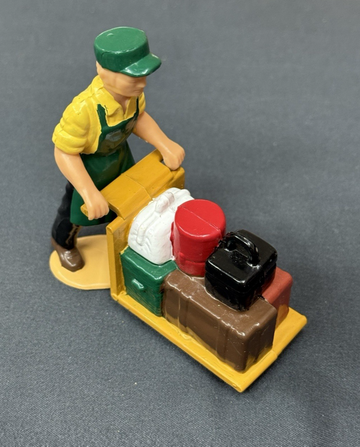 LGB G scale figure train station, platform figure with luggage cart EX