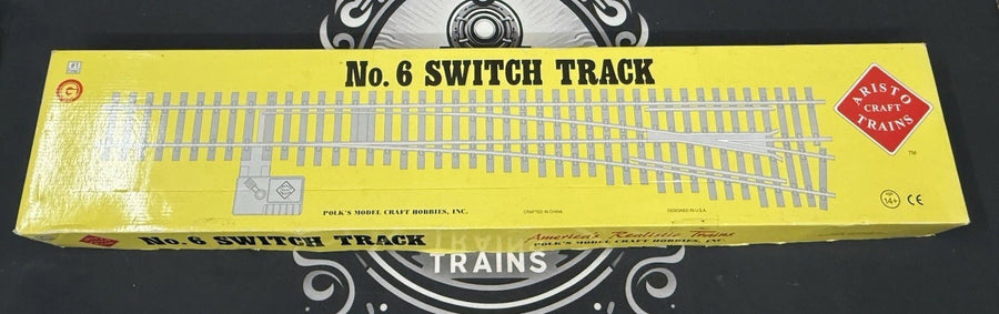 ARISTO CRAFT 30340 BRASS #6 LH MANUAL SWITCH TRACK G Scale EX/Box
