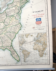 Vintage Official Union Pacific Railroad Map United States 43”x62” Authentic 1900