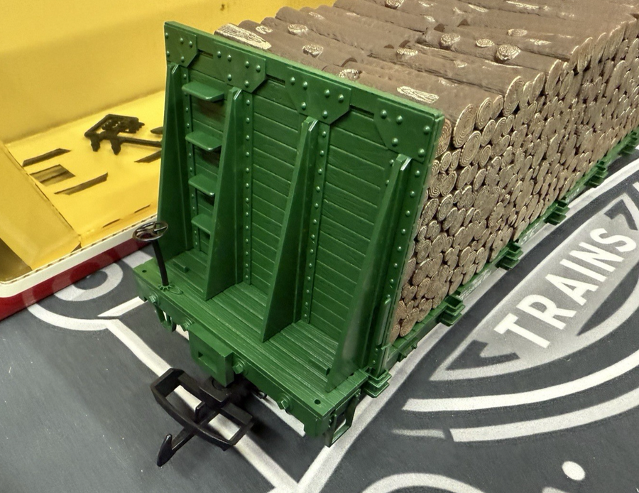 LGB 4078 SOUTHERN PACIFIC BULKHEAD FLATCAR WITH WOOD LOAD LN/BOX G Scale