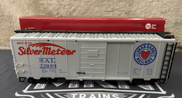 LGB 43913 SEABOARD RAILWAY, SILVER METEOR BOX CAR Metal Wheels Kadee Couplers LN