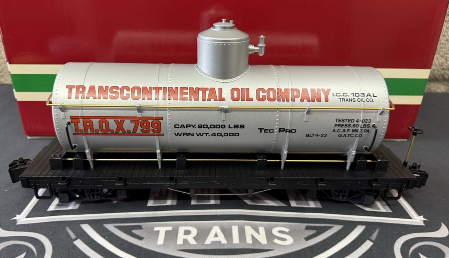 LGB 4080 -Y01 Transcontinental Oil Company Tank Train Car G Scale Metal Wheels