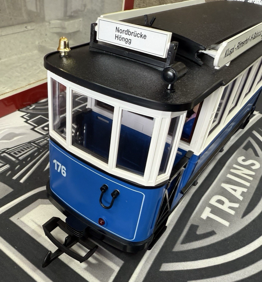 LGB 20202 2035 Trolley Street Cars Set Blue G Scale Tested LN/Box