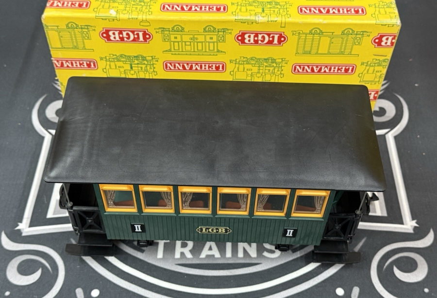 LGB 3040 G Scale 2nd Class Passenger Coach Wagon Car with Sanding Pads EX/Box