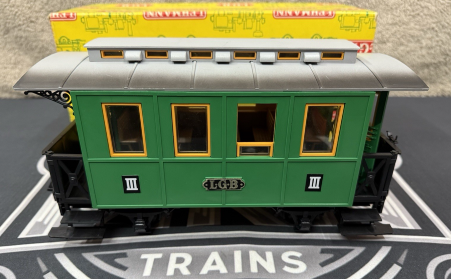 LGB 3010 Green #3 III G Scale 3rd class Passenger car New Old Stock Yellow Box