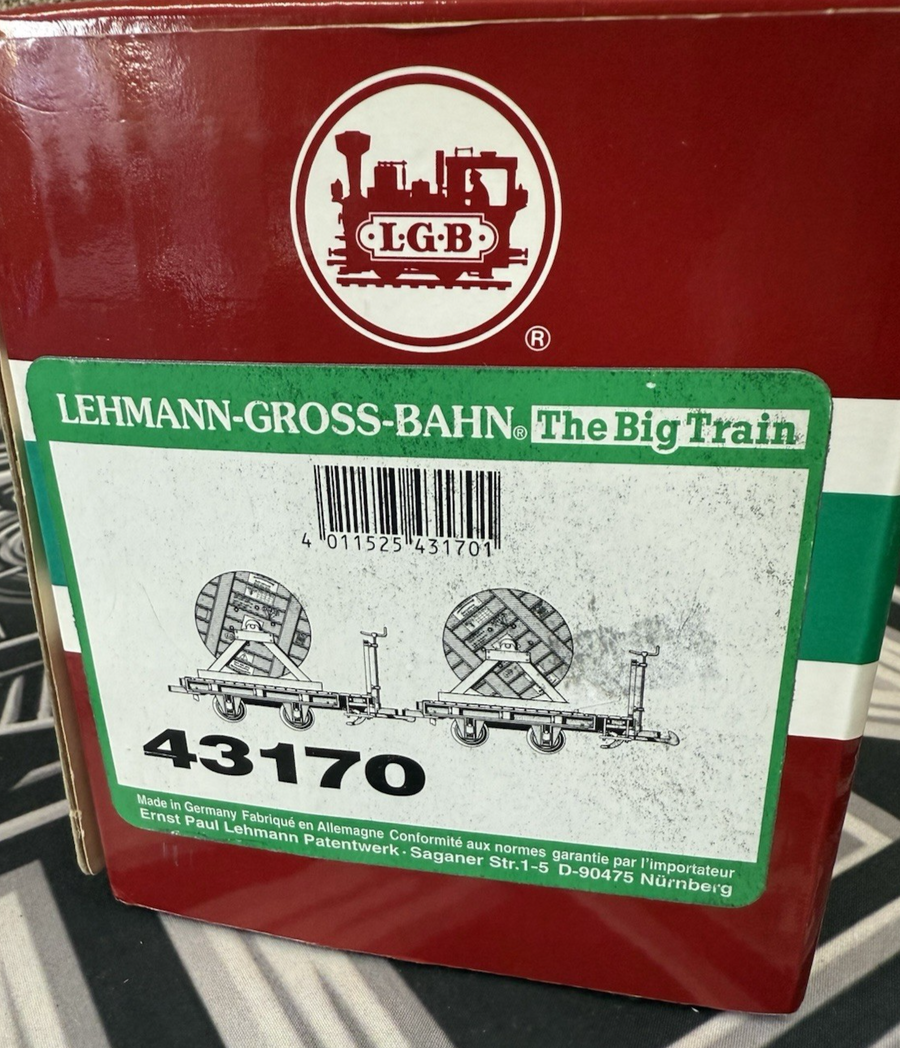 LGB JD 43170 FRR Field Railroad Cable Reel Car w Brakeman's Platform G Scale