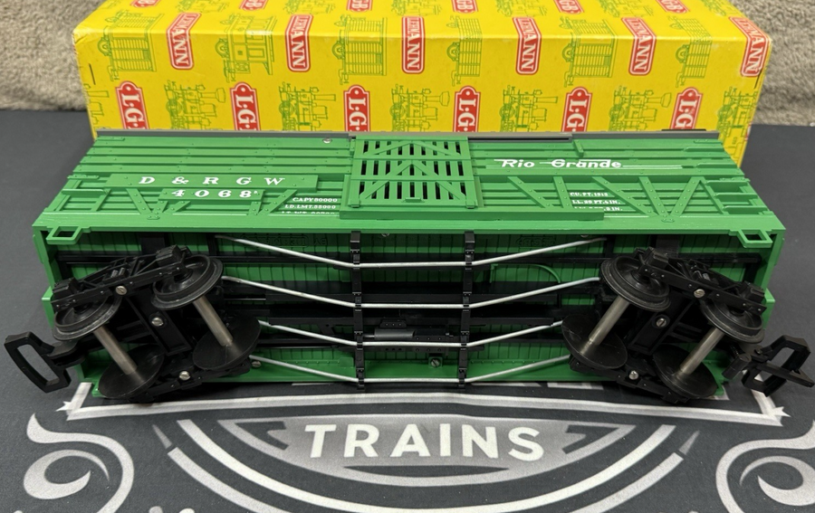 LGB 4068 DRGW Rio Grande Green Cattle Stock Car VG/Box Early Years G Scale