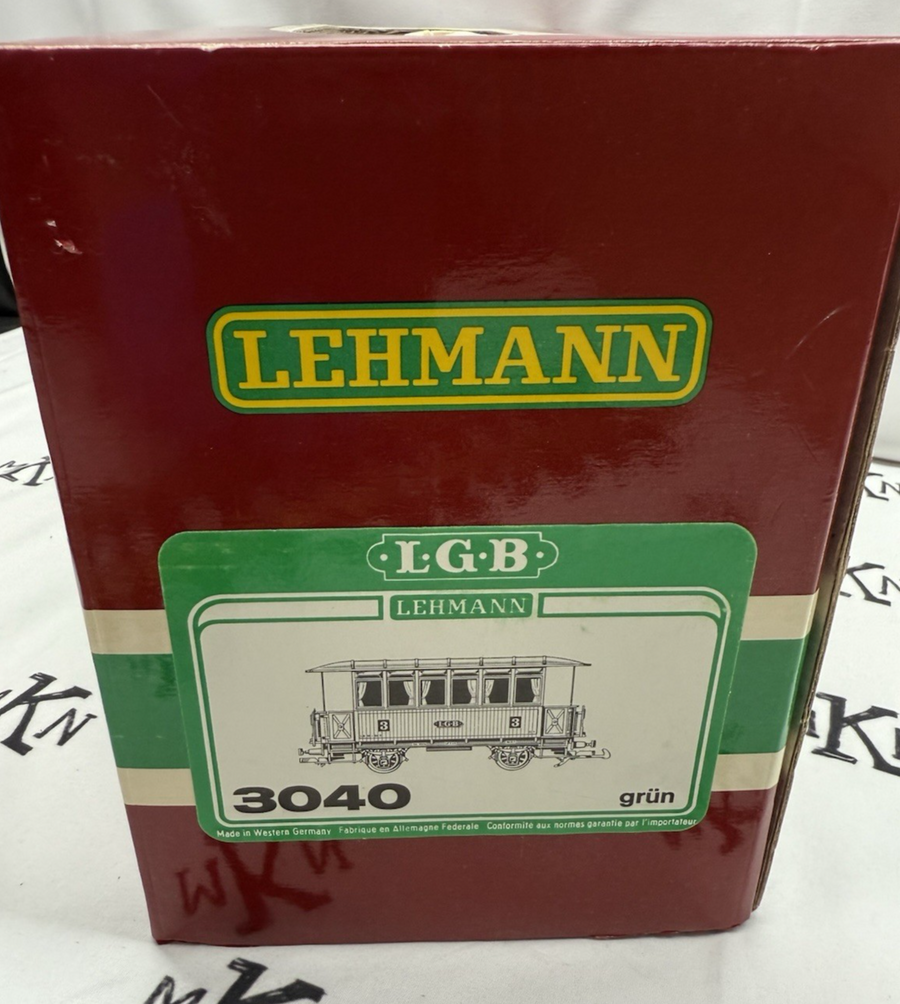 LGB 3040 G Scale LGB 3rd Class Green Coach Car #3 Metal Wheels LN/Box