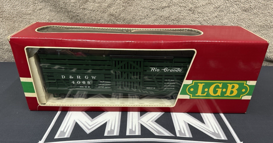 LGB 4068 DRGW Rio Grande Green Cattle Stock Car G Scale EX/BOX