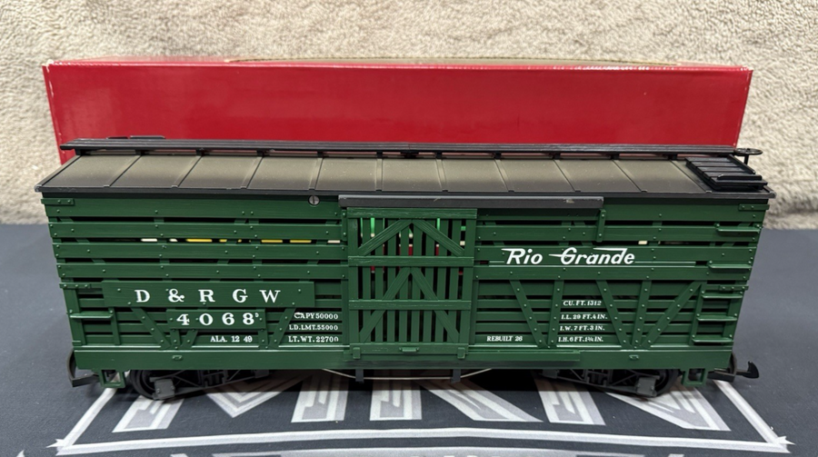 LGB 4068 DRGW Rio Grande Green Cattle Stock Car G Scale EX/BOX