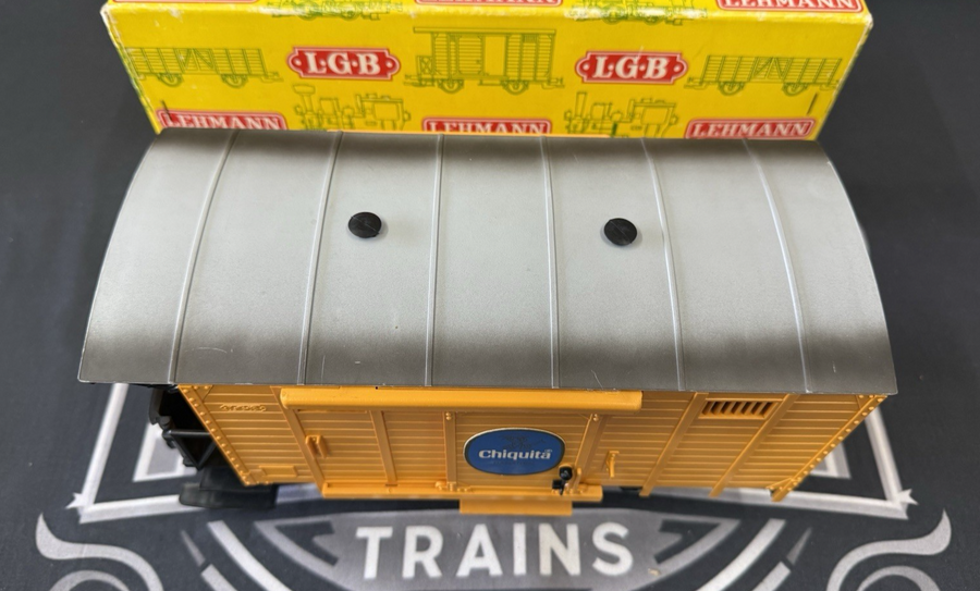 LGB 4033 G Scale Chiquita Boxcar Box Old Stock Ex Early Years yellow