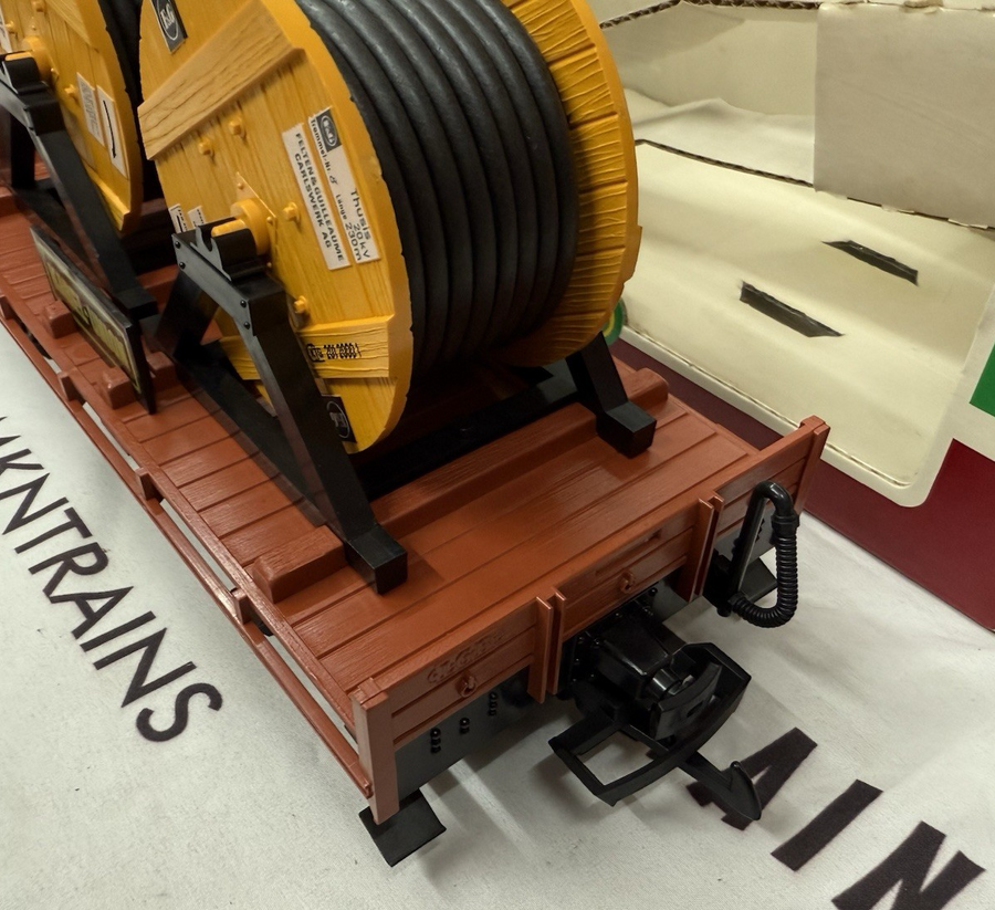 LGB 4002 G Scale Kabel Union Flatcar with Green Cable Reels New/Box