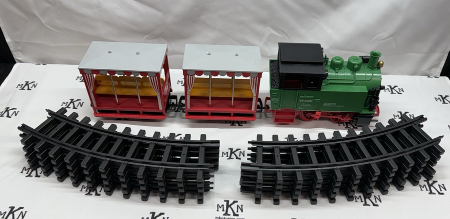 LGB #85 G-Scale Vintage 99 5001 With 2 Cars & Circle Track Plastic Battery Toy