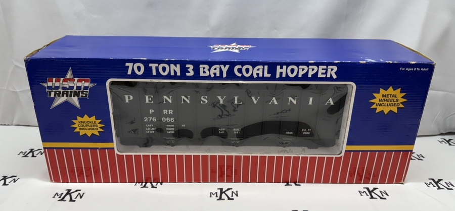 USA Trains R14007 70-Ton 3-Bay Coal Hopper PRR Pennsylvania #276066 G Scale LN