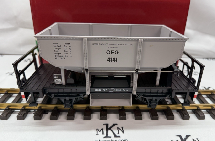 LGB 4141 OEG Grey Hopper BALLAST CAR G SCALE LN/Box