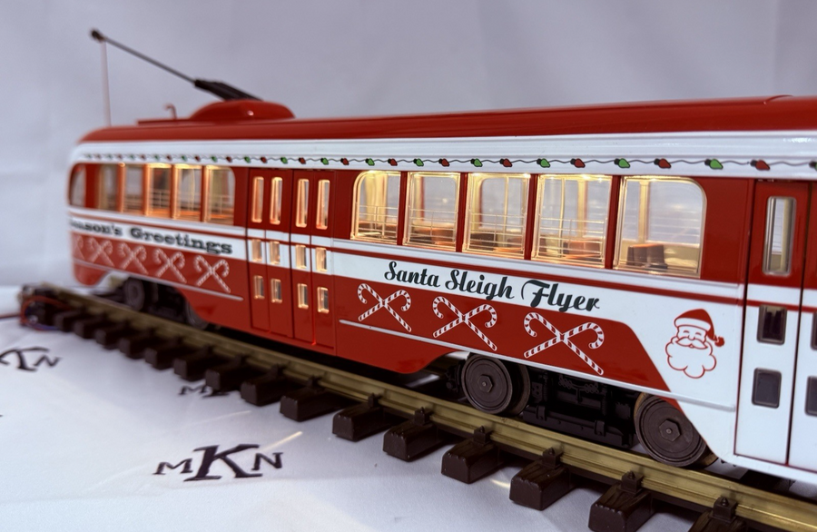 ARISTO CRAFT ART 23352x PCC TROLLEY "Season's Greetings" Santa Sleigh Flyer MINT