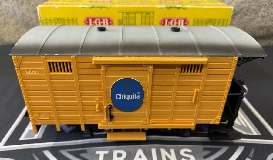 LGB 4033 G Scale Chiquita Boxcar Box Old Stock Ex Early Years yellow