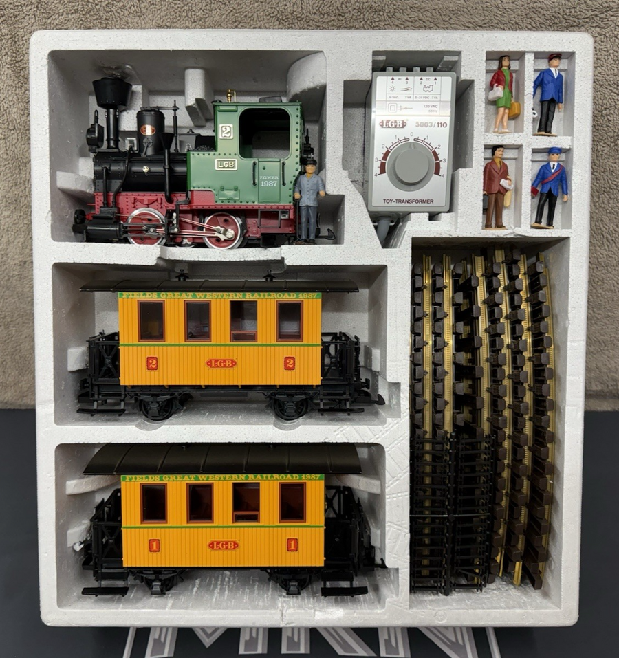 LGB 20537 FIELDS GREAT WESTERN RAILROAD 1987 STARTER SET BRAND NEW G SCALE RARE