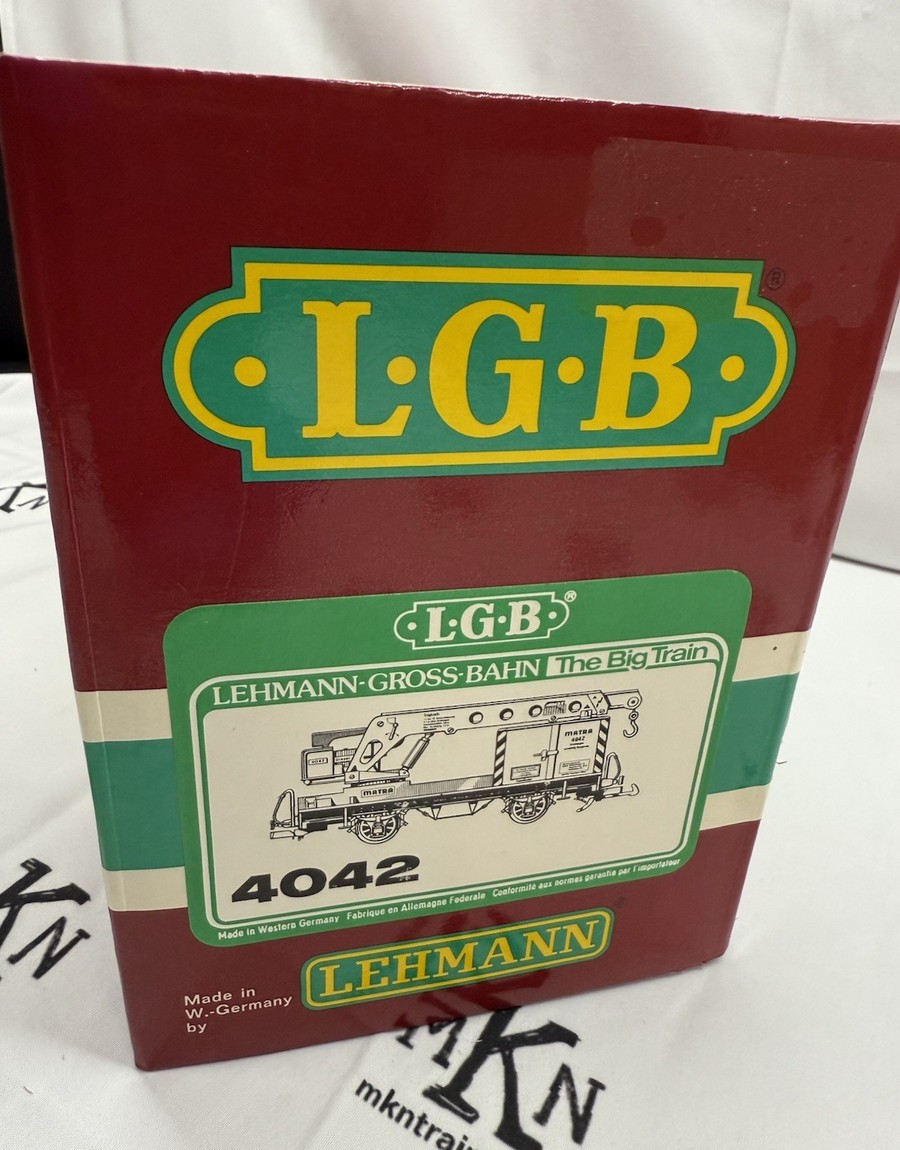 LGB 4042 G Scale Matra Yellow Construction Crane Car New with Sleeve