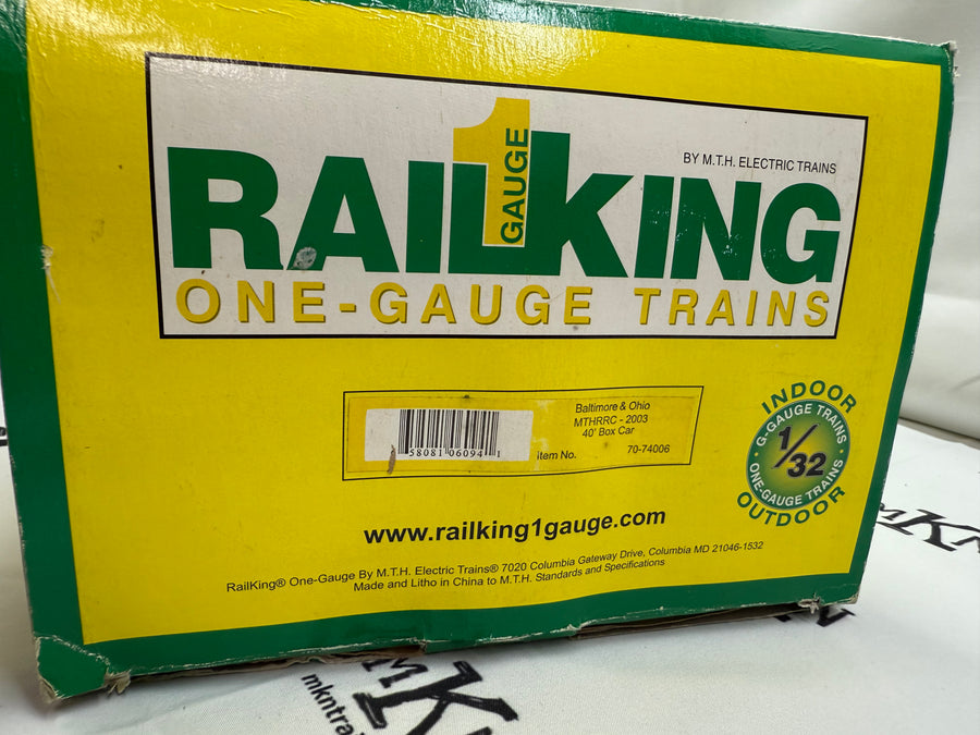 RailKing One Gauge 70-74006 Baltimore & Ohio 40' Box Car