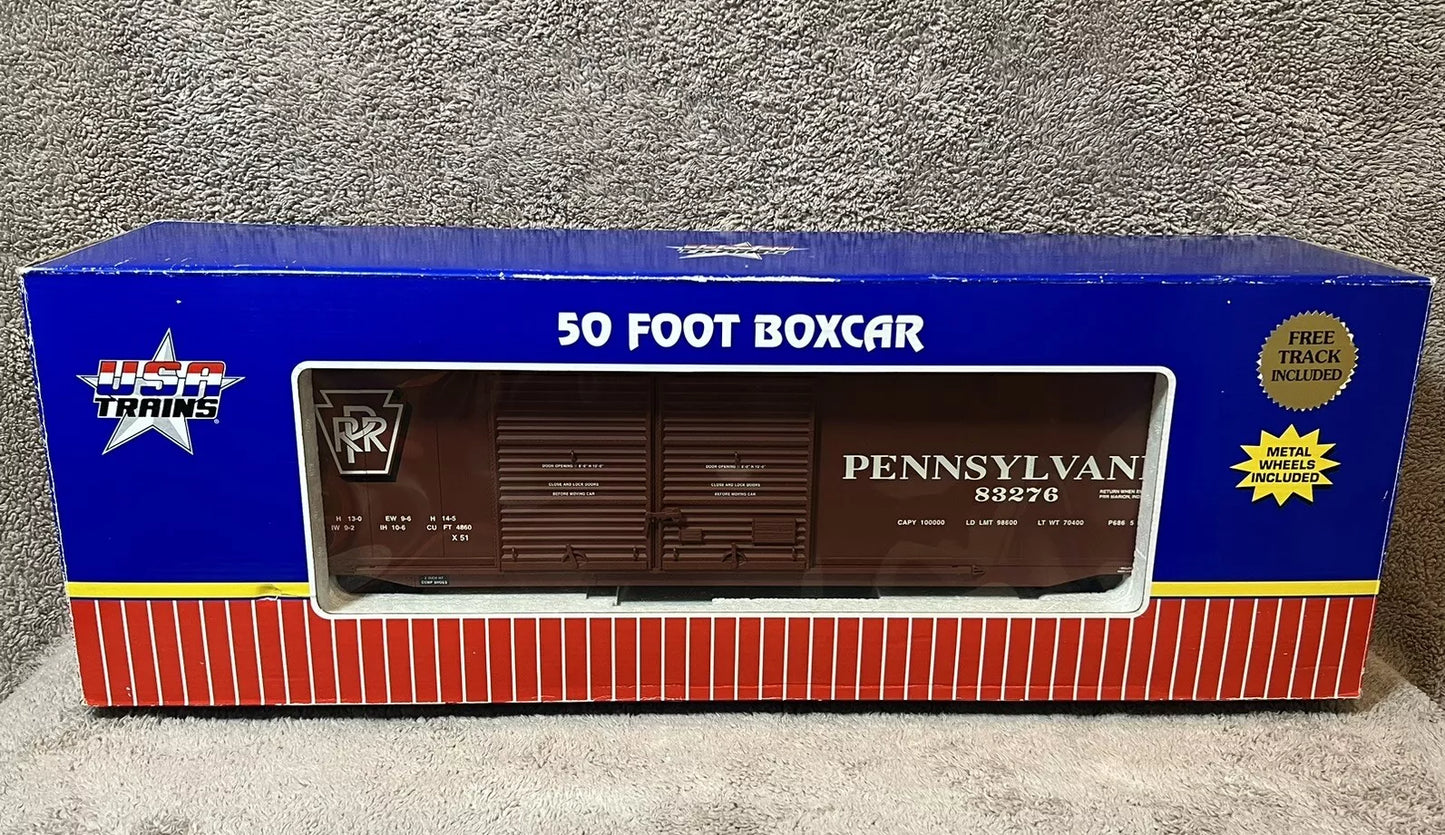 USA Trains R19314B Pennsylvania 50’ Box Car MINT/LN With Box G Scale Very Rare