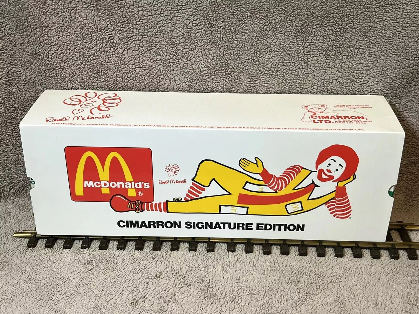 LGB #4491 MD McDonalds Boxcar Cimarron Limited Edition 377 of 645 Metal Wheels