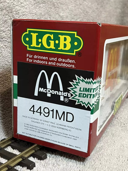 LGB #4491 MD McDonalds Boxcar Cimarron Limited Edition 377 of 645 Metal Wheels