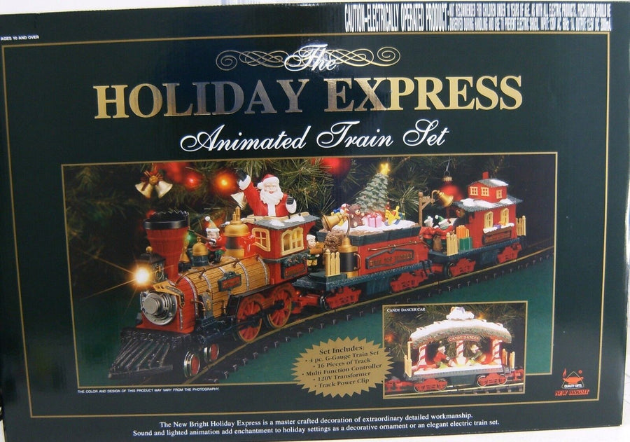 The HOLIDAY EXPRESS Animated Christmas Train Set #380 VINTAGE 1996 Santa